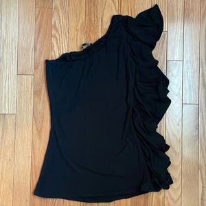 Flirty Black One Shoulder Top by Sky, Size Small